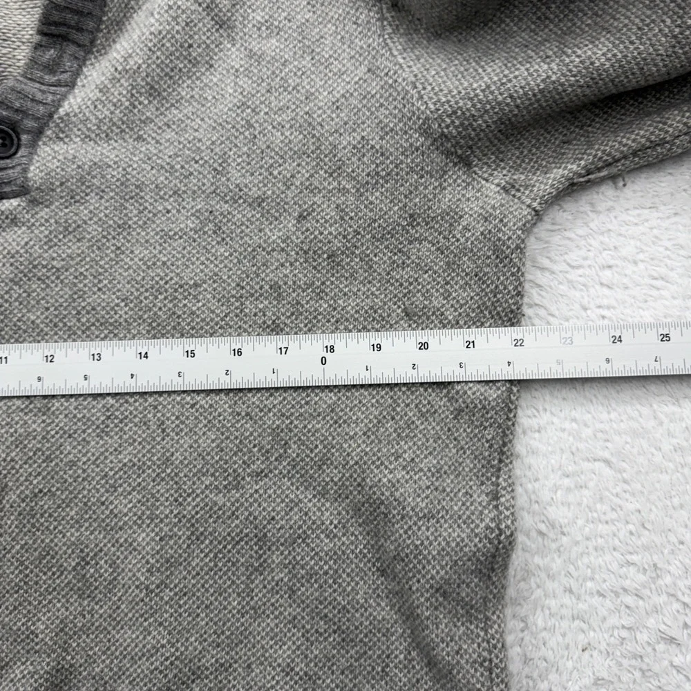 Luca Nobili Mens Gray Knit Sweater Wool Made in‎ Italy Mock Neck Button Large